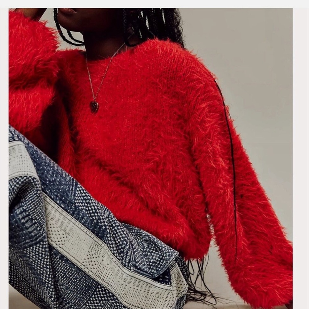 Free People Fuzzy Pop Star Sweater XL